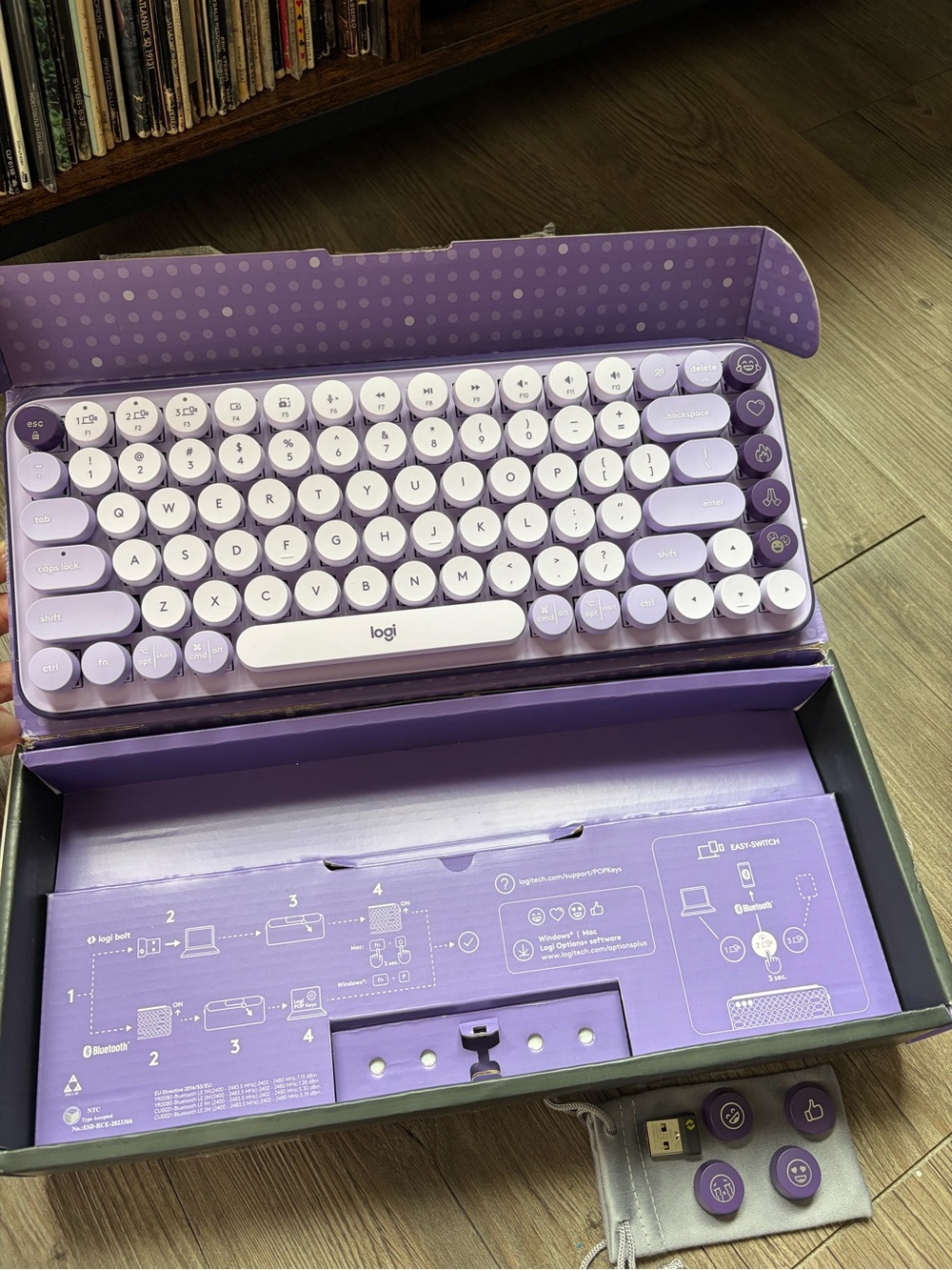 Logitech Pop Keys Wireless (Bluetooth or usb) keyboard purple and lavender